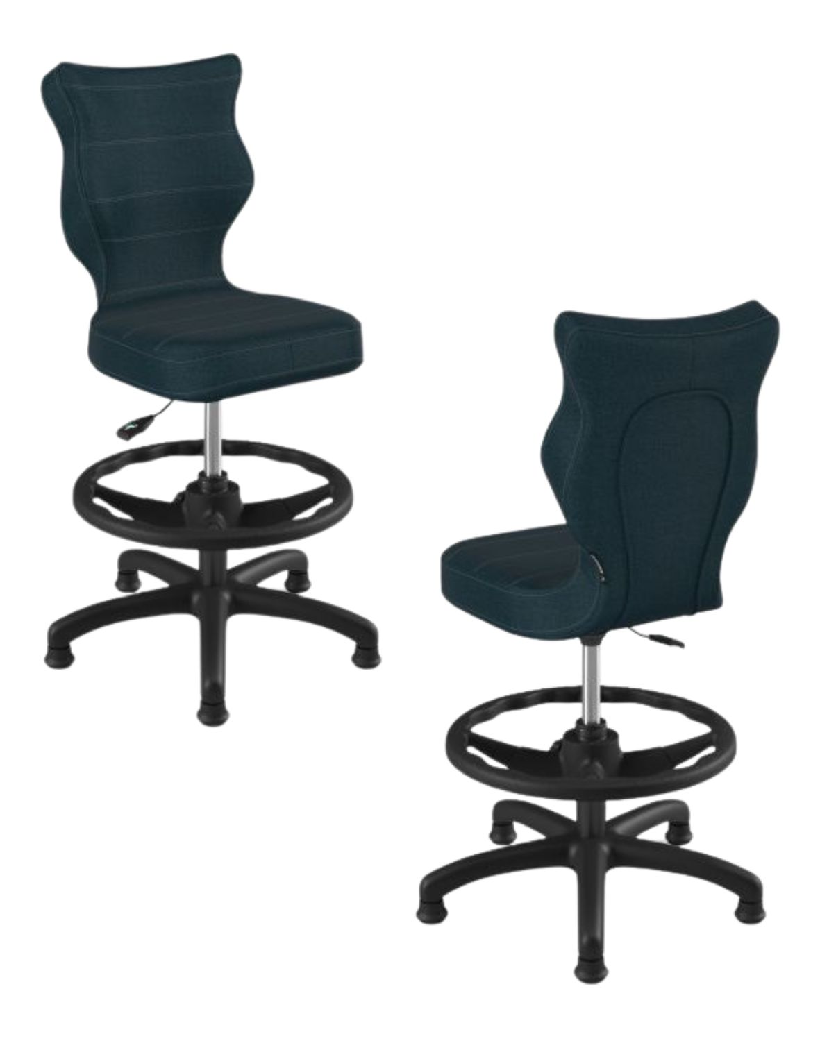 Krzesło dziecięce Entelo Petit z podnóżkiem 146-176,5 cm Czarna Podstawa