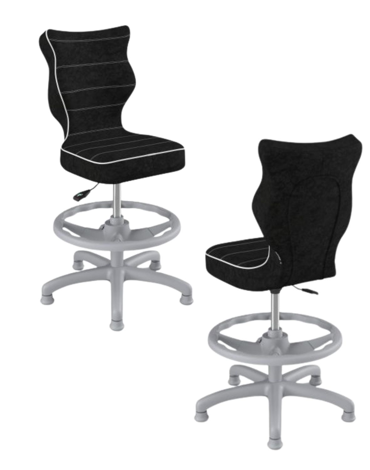 Krzesło dziecięce Entelo Petit z podnóżkiem 133-159 cm, Szara Podstawa