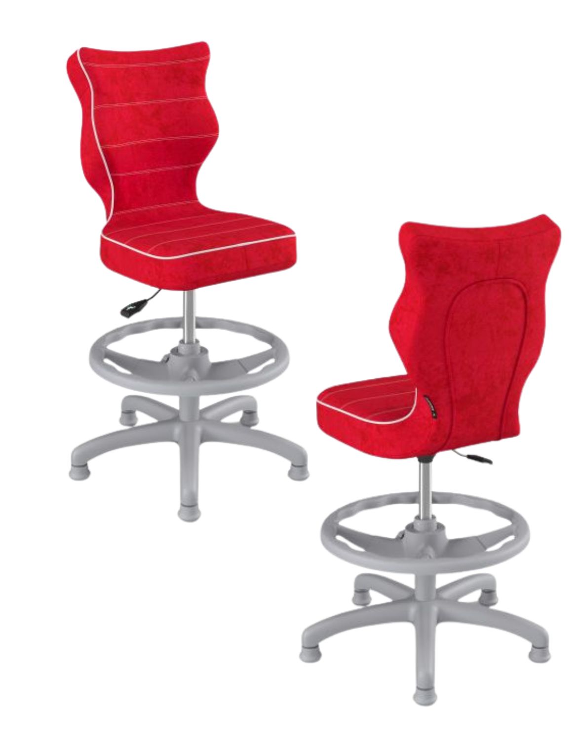 Krzesło dziecięce Entelo Petit z podnóżkiem 133-159 cm, Szara Podstawa