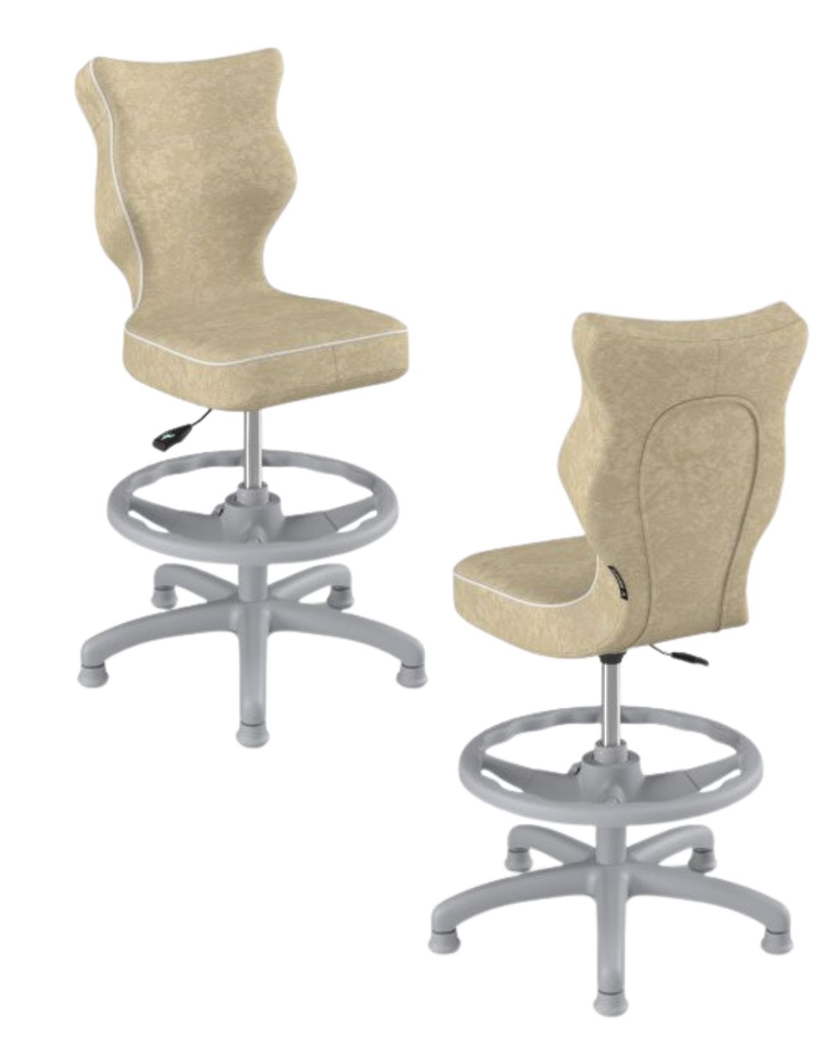 Krzesło dziecięce Entelo Petit z podnóżkiem 133-159 cm, Szara Podstawa