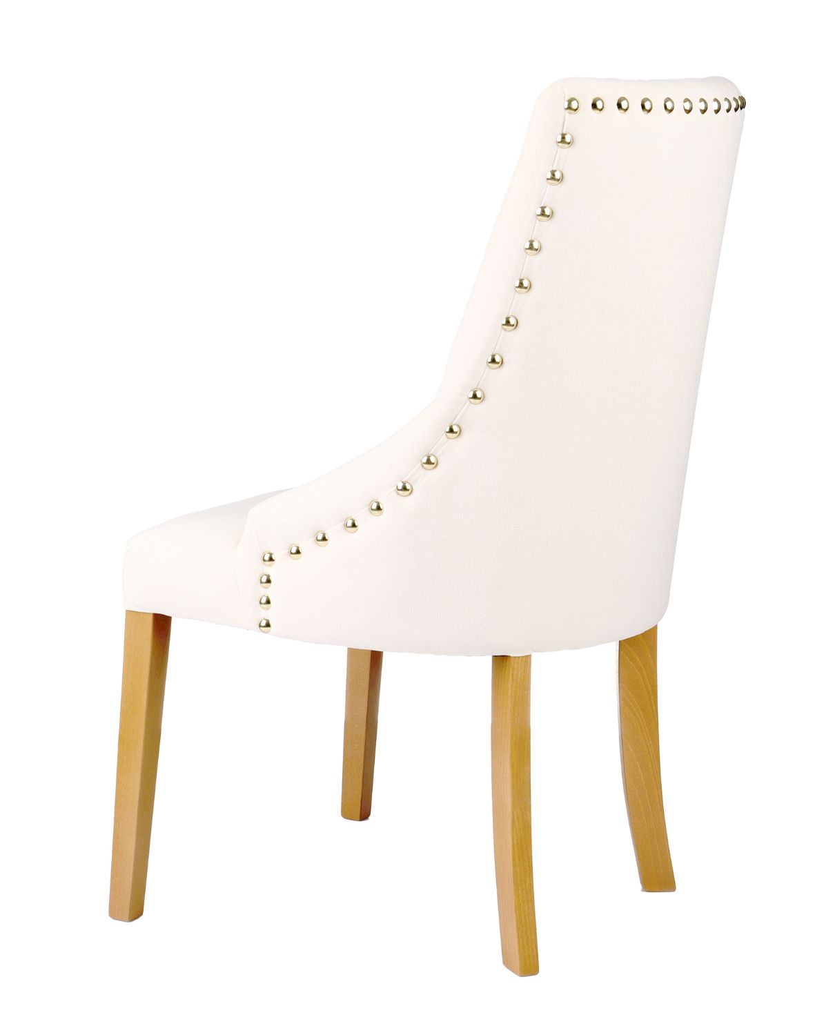 krzesło do jadalni alexis z pinezkami w beżowym welwecie venis velvet 2957