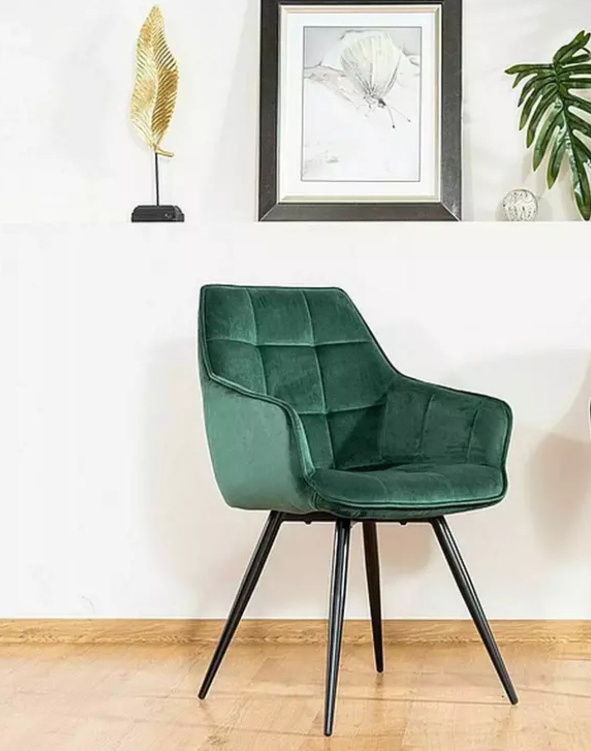 krzeslo lilia velvet zielone