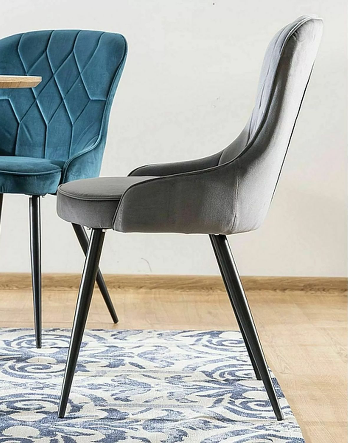 krzeslo lotus velvet szare