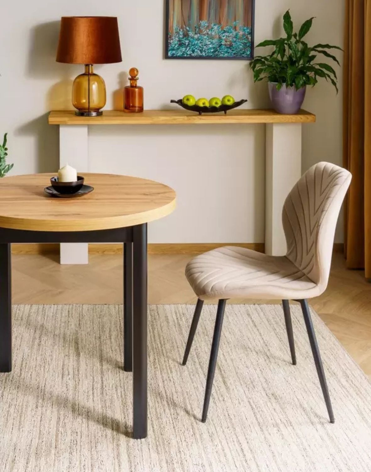 krzeslo mike velve ciemny bezowy