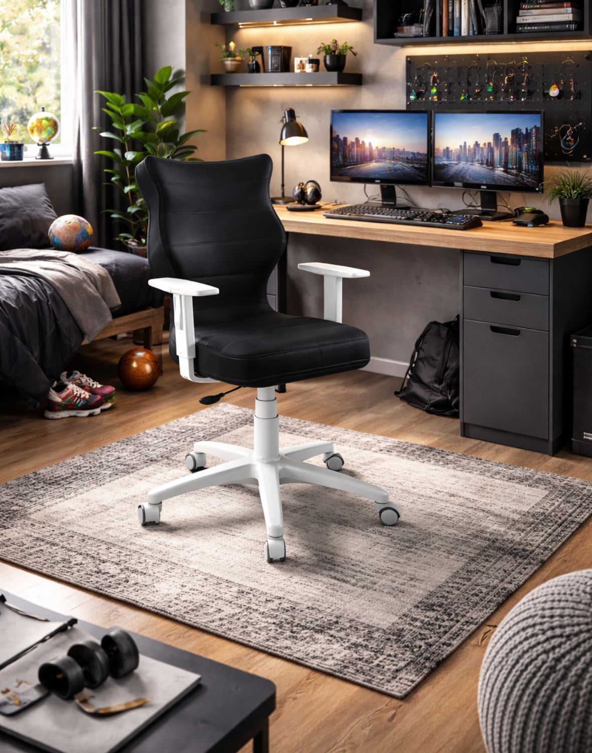 Krzesło młodzieżowe Duo, biała podstawa, rozmiar 6, wzrost 159-188 cm