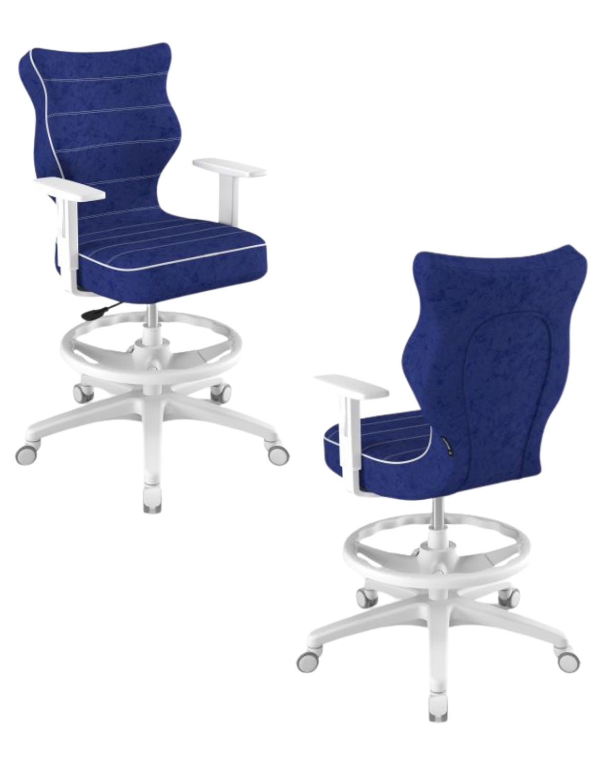 rzesło młodzieżowe Duo z podnóżkiem, biała podstawa, rozmiar 6, wzrost 159-188 cm