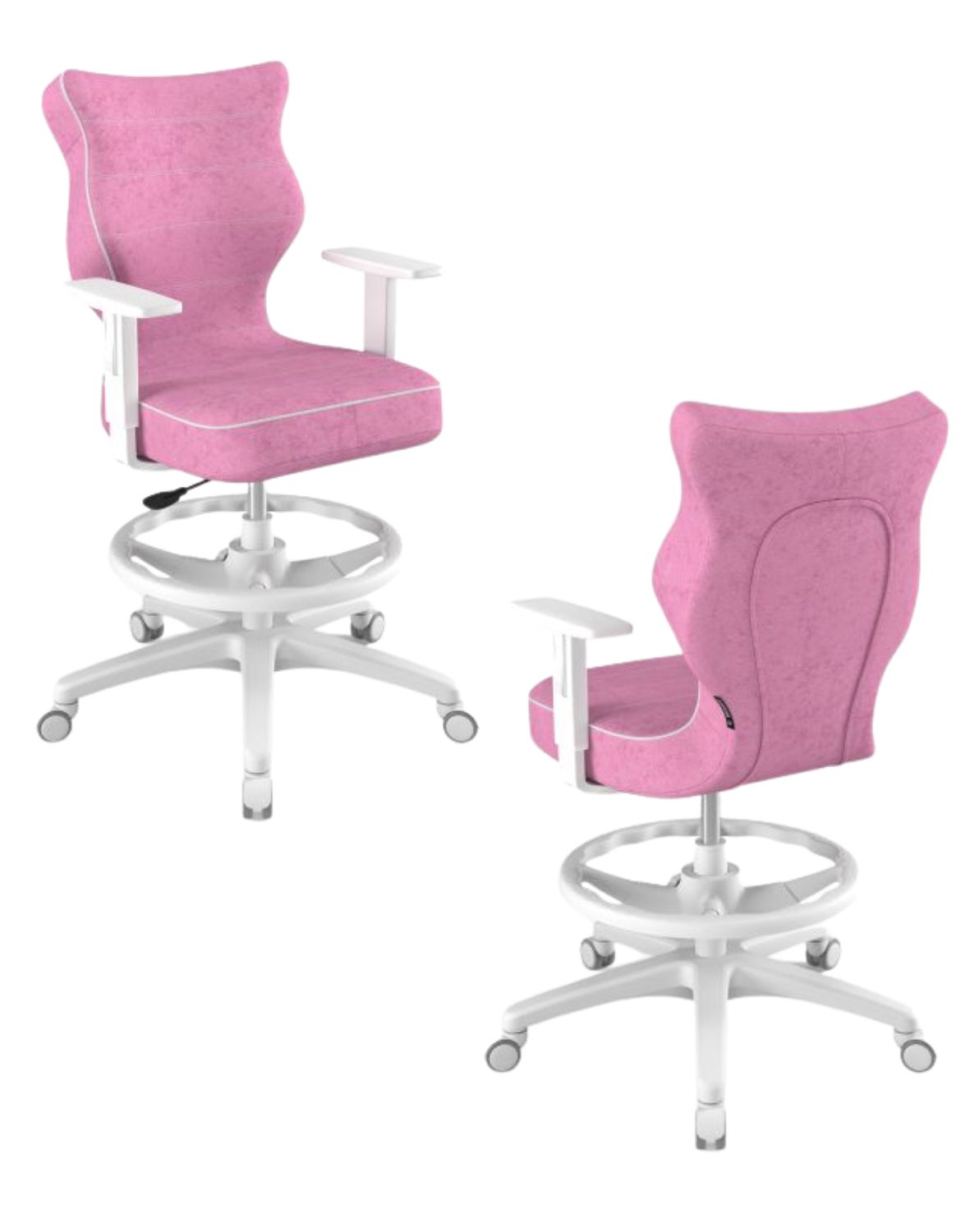 rzesło młodzieżowe Duo z podnóżkiem, biała podstawa, rozmiar 6, wzrost 159-188 cm