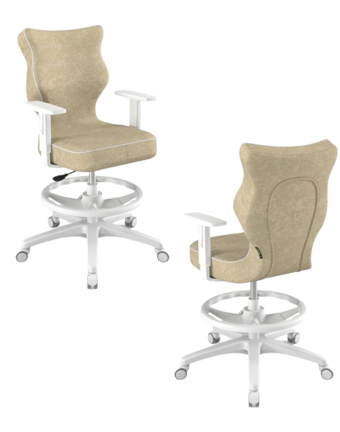 rzesło młodzieżowe Duo z podnóżkiem, biała podstawa, rozmiar 6, wzrost 159-188 cm