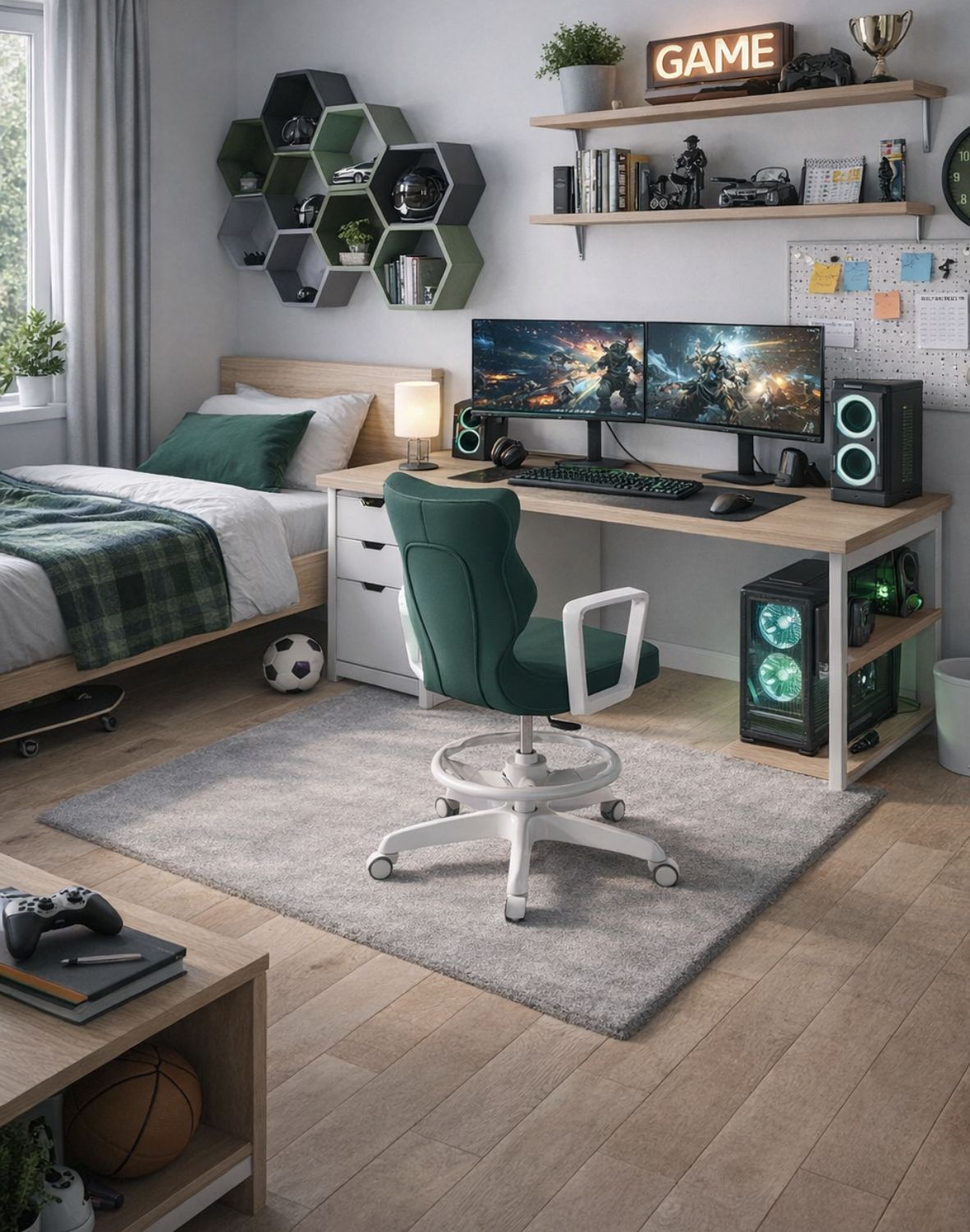 Krzesło młodzieżowe Norm z podnóżkiem, biała podstawa, rozmiar 5 (wzrost 146 - 176,5 cm)