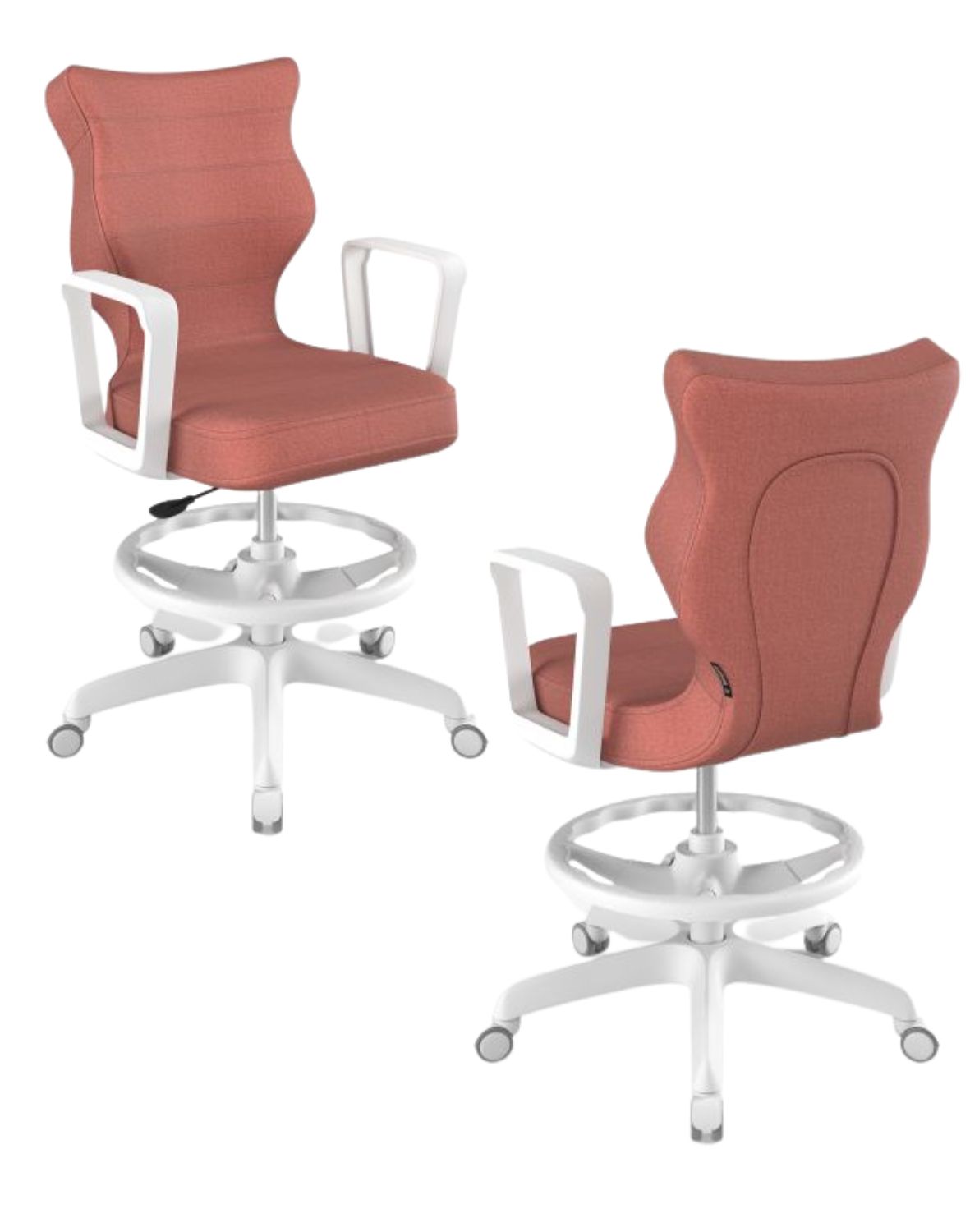 Krzesło młodzieżowe Norm z podnóżkiem, biała podstawa, rozmiar 5 (wzrost 146 - 176,5 cm)