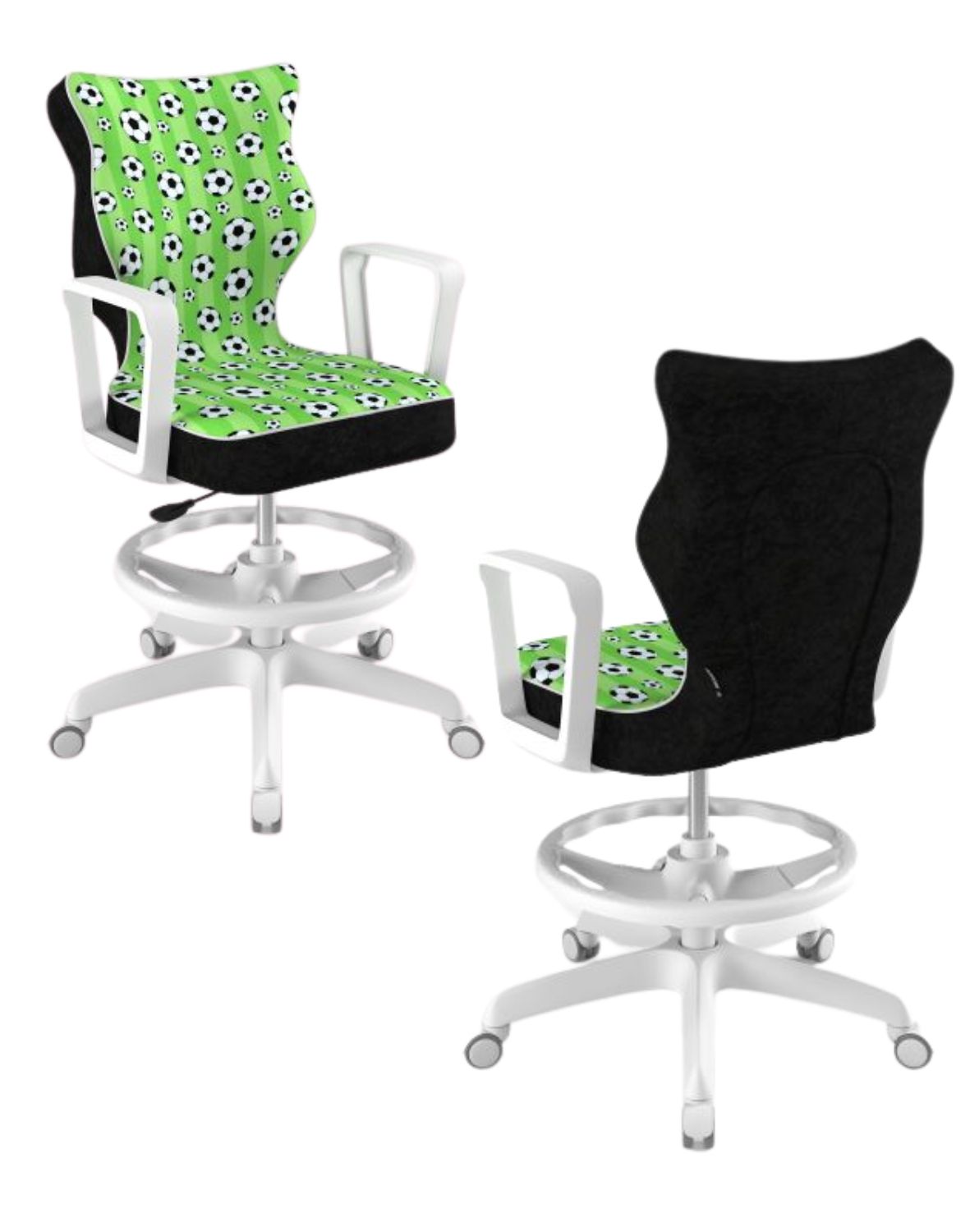 Krzesło młodzieżowe Norm z podnóżkiem, biała podstawa, rozmiar 5 (wzrost 146 - 176,5 cm)