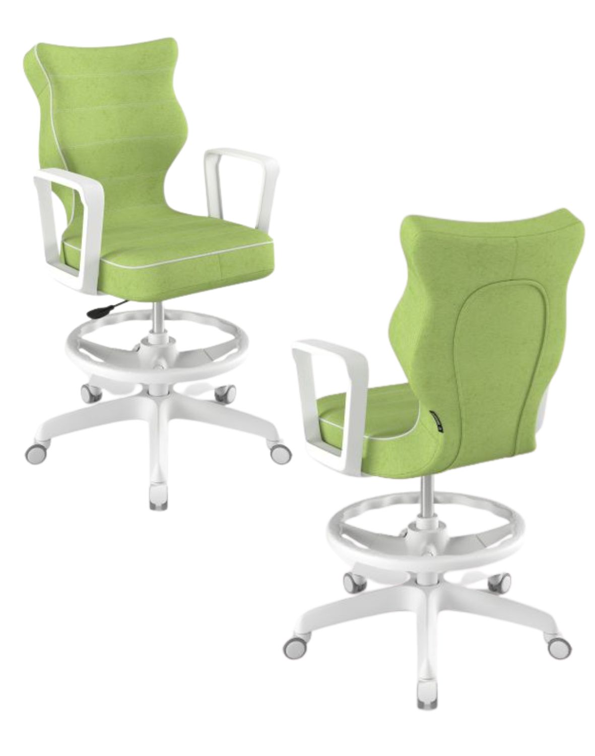 Krzesło młodzieżowe Norm z podnóżkiem, biała podstawa, rozmiar 5 (wzrost 146 - 176,5 cm)