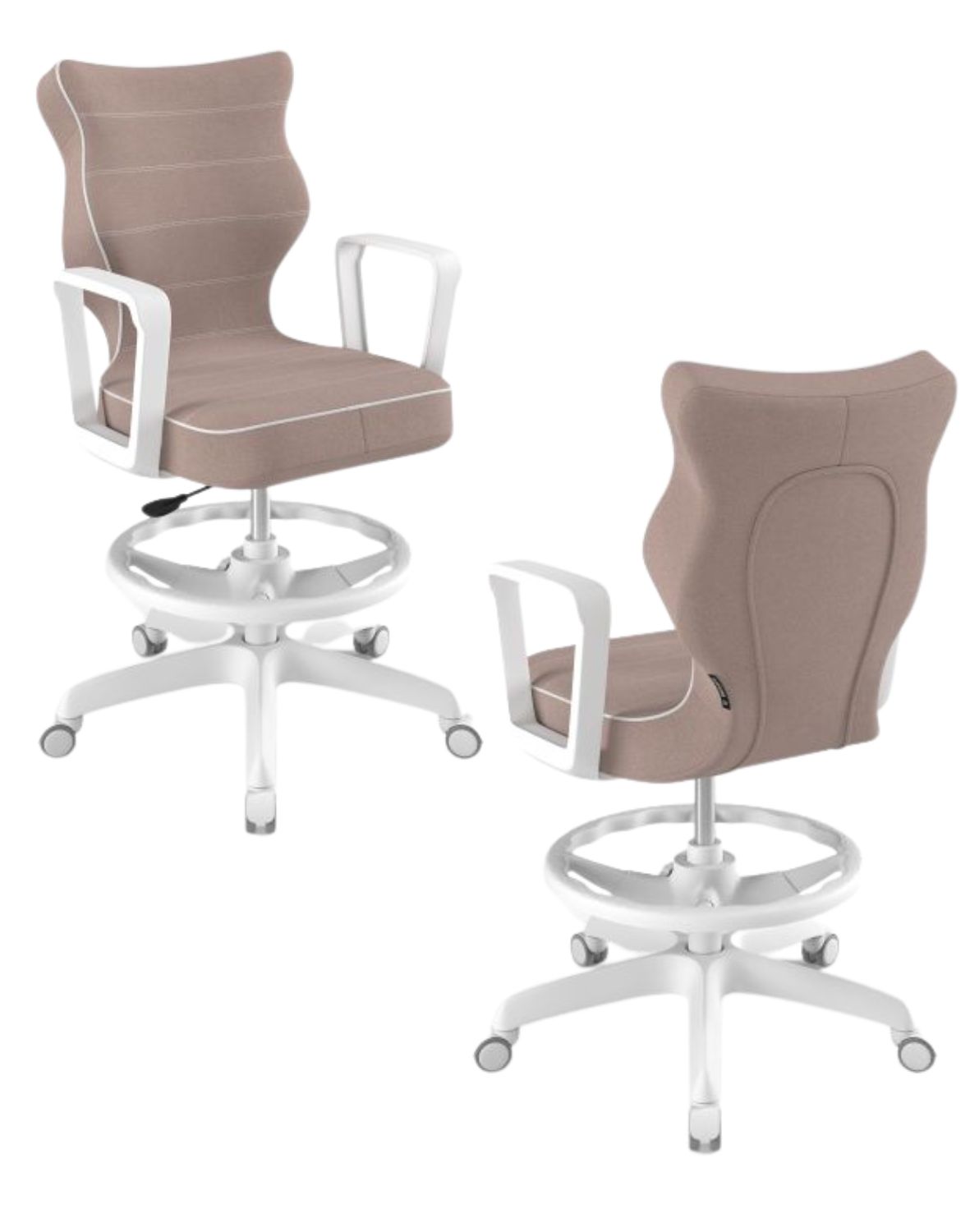 Krzesło młodzieżowe Norm z podnóżkiem, biała podstawa, rozmiar 6 (wzrost 159 - 188 cm)