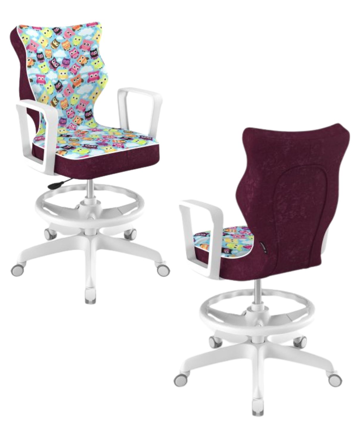 Krzesło młodzieżowe Norm z podnóżkiem, biała podstawa, rozmiar 6 (wzrost 159 - 188 cm)