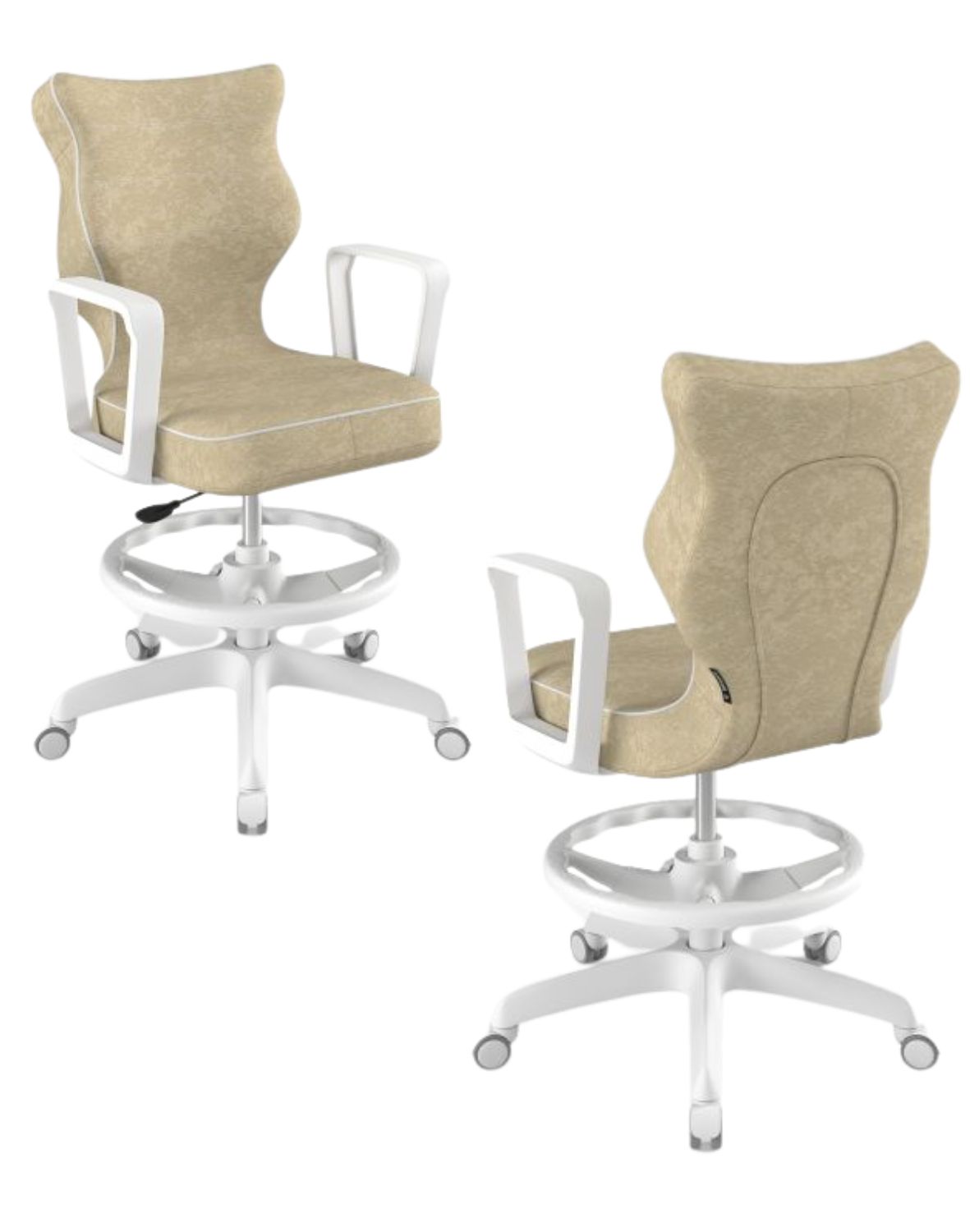 Krzesło młodzieżowe Norm z podnóżkiem, biała podstawa, rozmiar 6 (wzrost 159 - 188 cm)