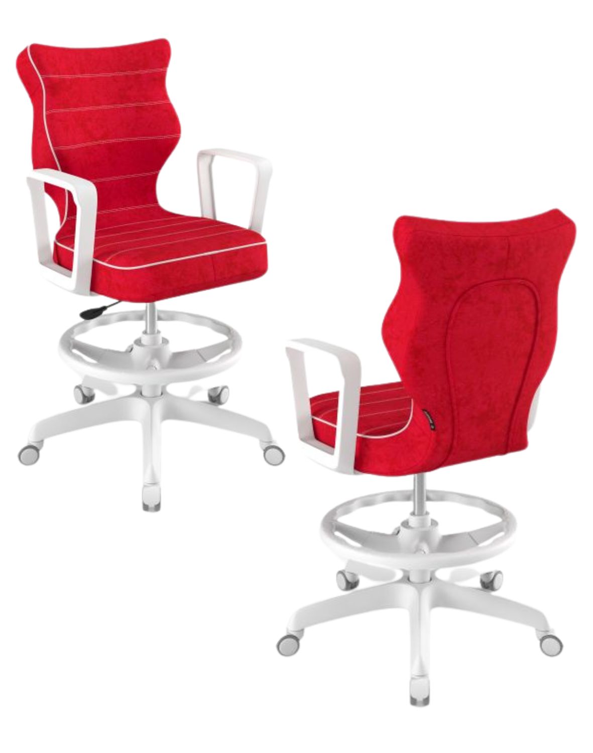 Krzesło młodzieżowe Norm z podnóżkiem, biała podstawa, rozmiar 6 (wzrost 159 - 188 cm)