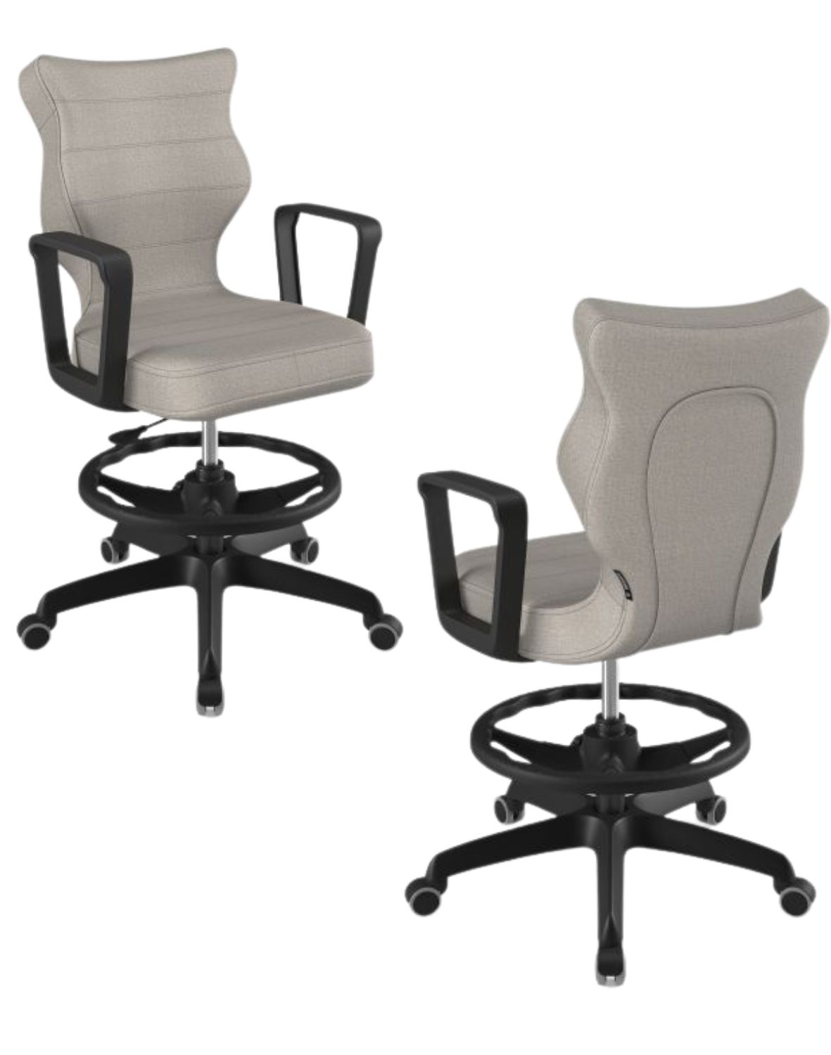 Krzesło młodzieżowe Norm z podnóżkiem, czarna podstawa, rozmiar 5 (wzrost 146 - 176,5 cm)