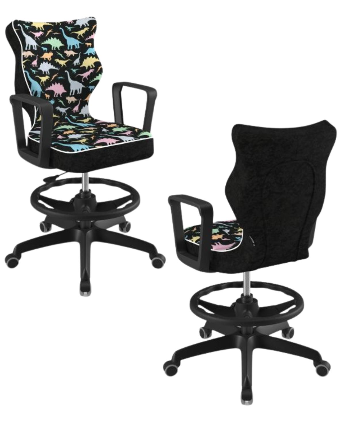 Krzesło młodzieżowe Norm z podnóżkiem, czarna podstawa, rozmiar 5 (wzrost 146 - 176,5 cm)