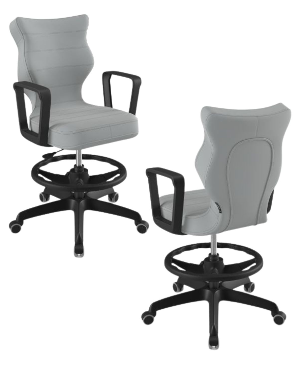 Krzesło młodzieżowe Norm z podnóżkiem, czarna podstawa, rozmiar 5 (wzrost 146 - 176,5 cm)