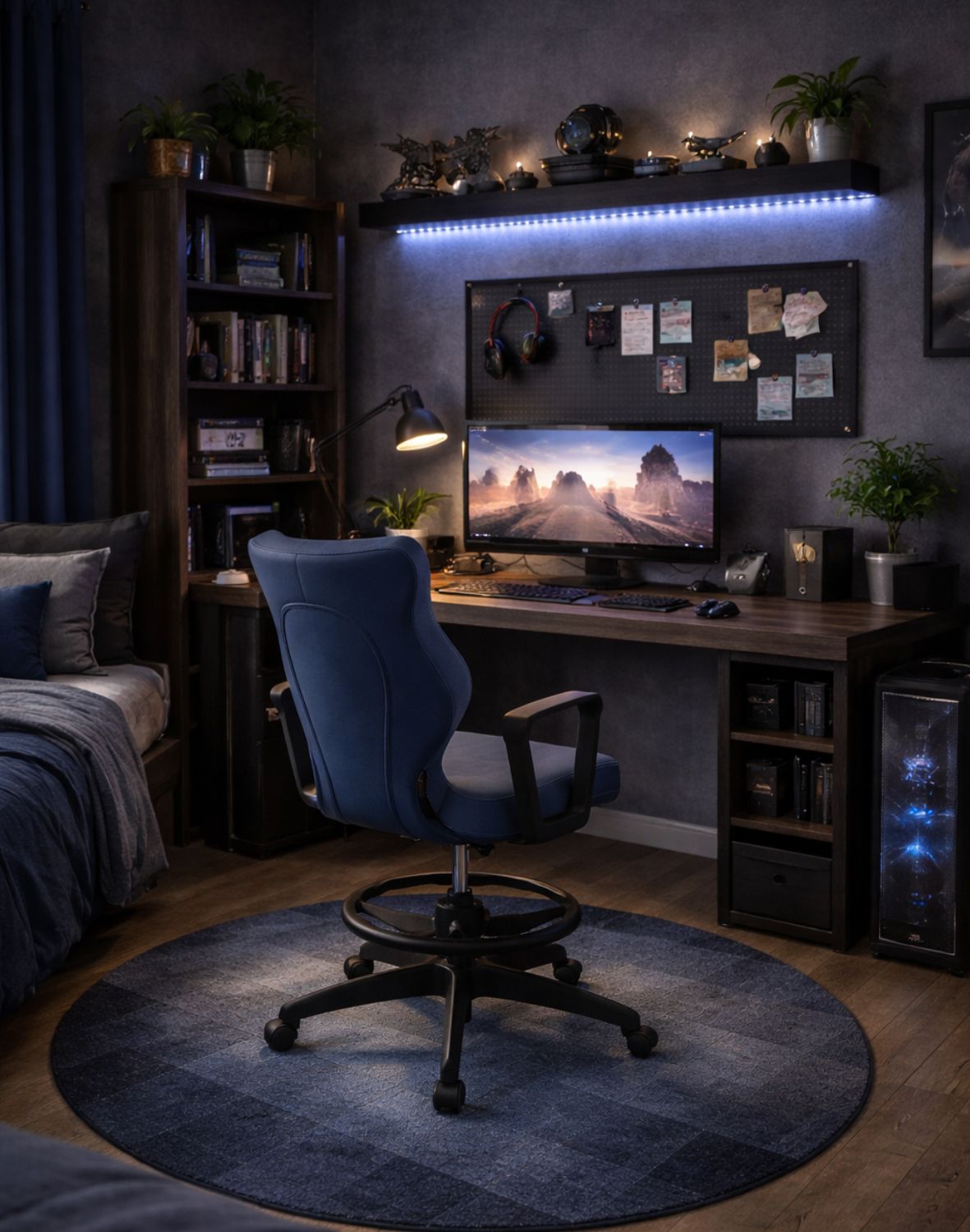 Krzesło młodzieżowe Norm z podnóżkiem, czarna podstawa, rozmiar 6 (wzrost 159 - 188 cm)