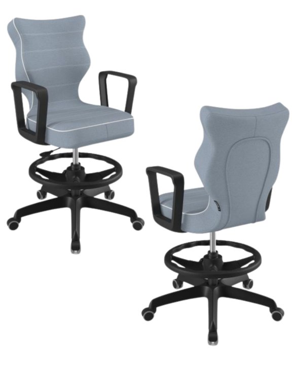 Krzesło młodzieżowe Norm z podnóżkiem, czarna podstawa, rozmiar 6 (wzrost 159 - 188 cm)