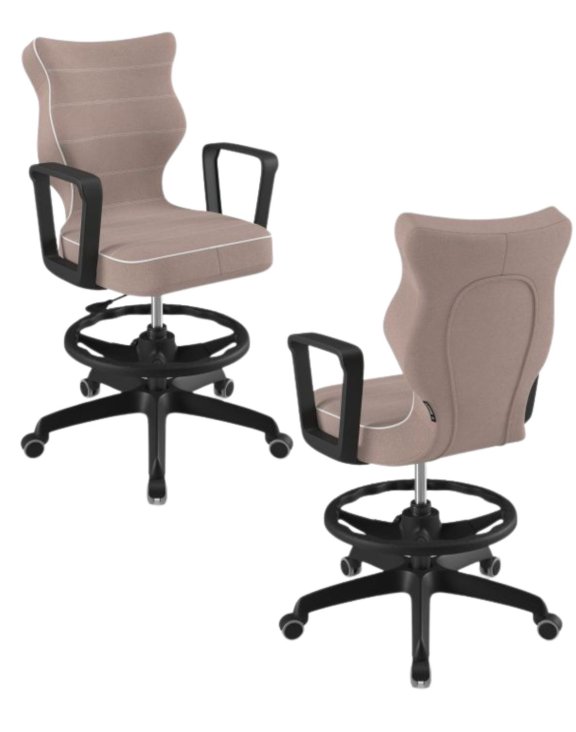 Krzesło młodzieżowe Norm z podnóżkiem, czarna podstawa, rozmiar 6 (wzrost 159 - 188 cm)