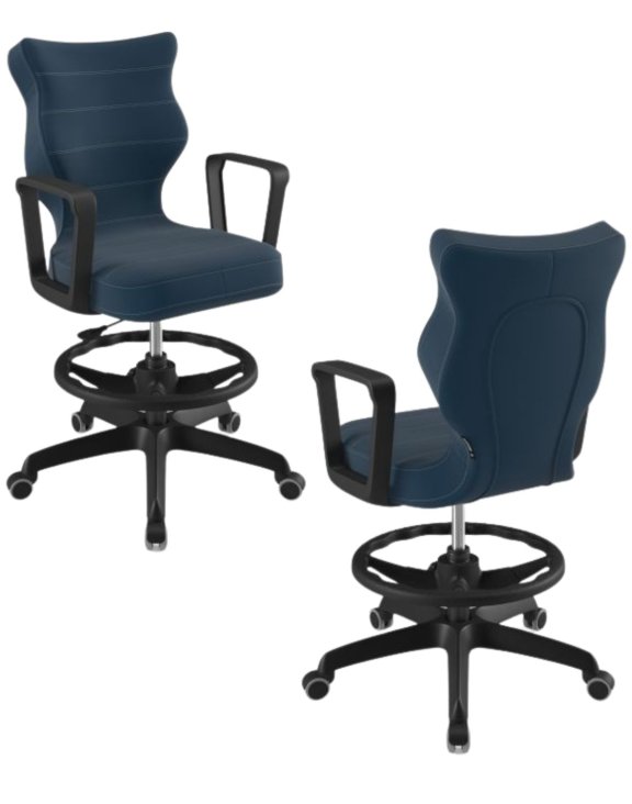 Krzesło młodzieżowe Norm z podnóżkiem, czarna podstawa, rozmiar 6 (wzrost 159 - 188 cm)