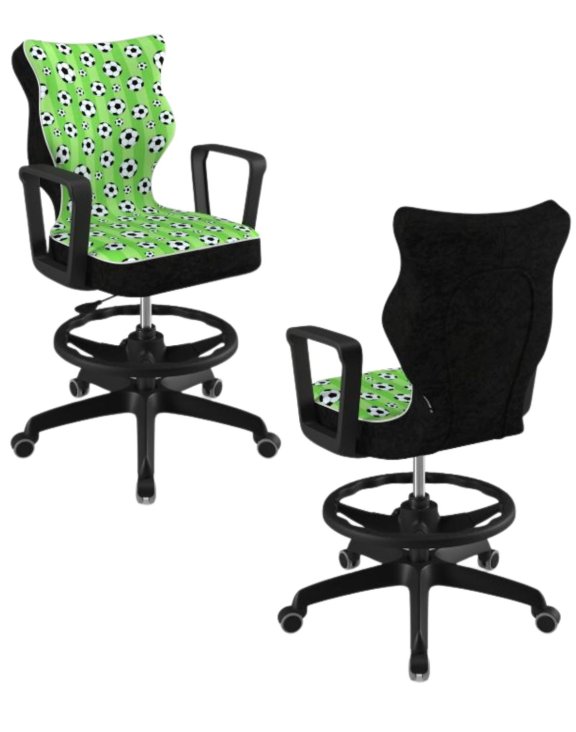 Krzesło młodzieżowe Norm z podnóżkiem, czarna podstawa, rozmiar 6 (wzrost 159 - 188 cm)