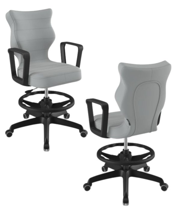 Krzesło młodzieżowe Norm z podnóżkiem, czarna podstawa, rozmiar 6 (wzrost 159 - 188 cm)