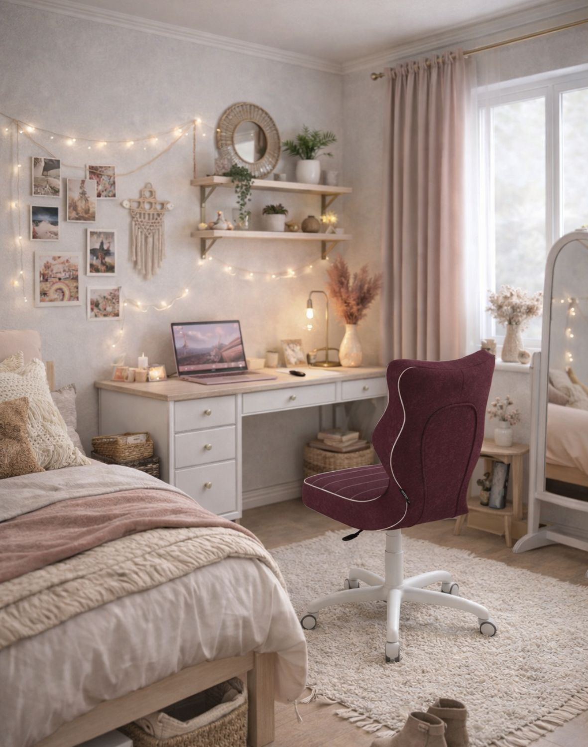 Krzesło dziecięce obrotowe Petit 159-188 cm Biała Podstawa