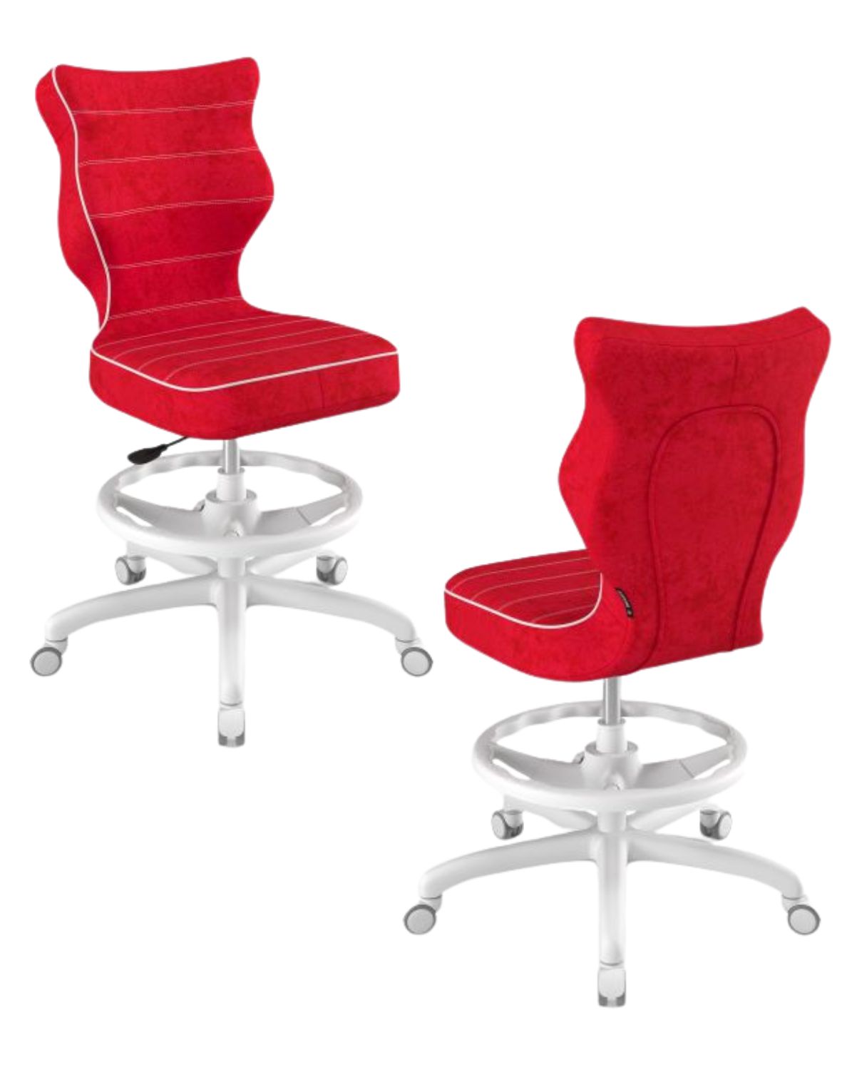 Krzesło dziecięce Entelo Petit z podnóżkiem 146-176,5 cm Biała Podstawa