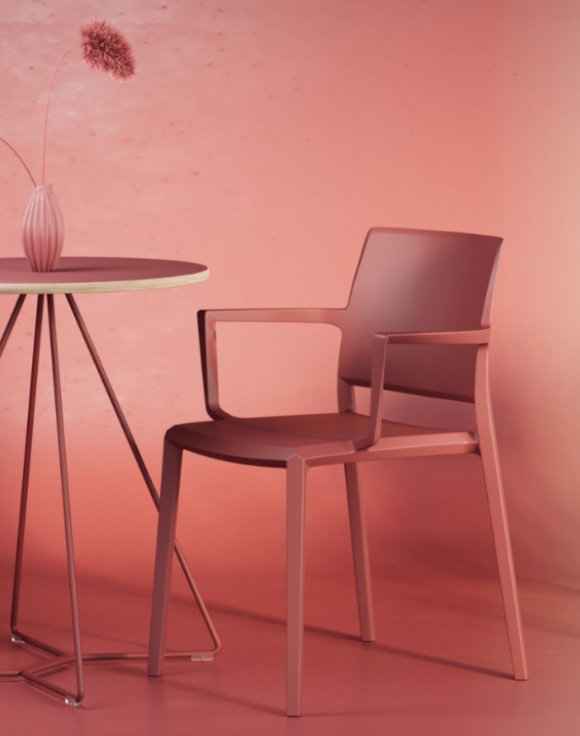 Krzesło ramowe plastikowe Yuni 4LA z podłokietnikami