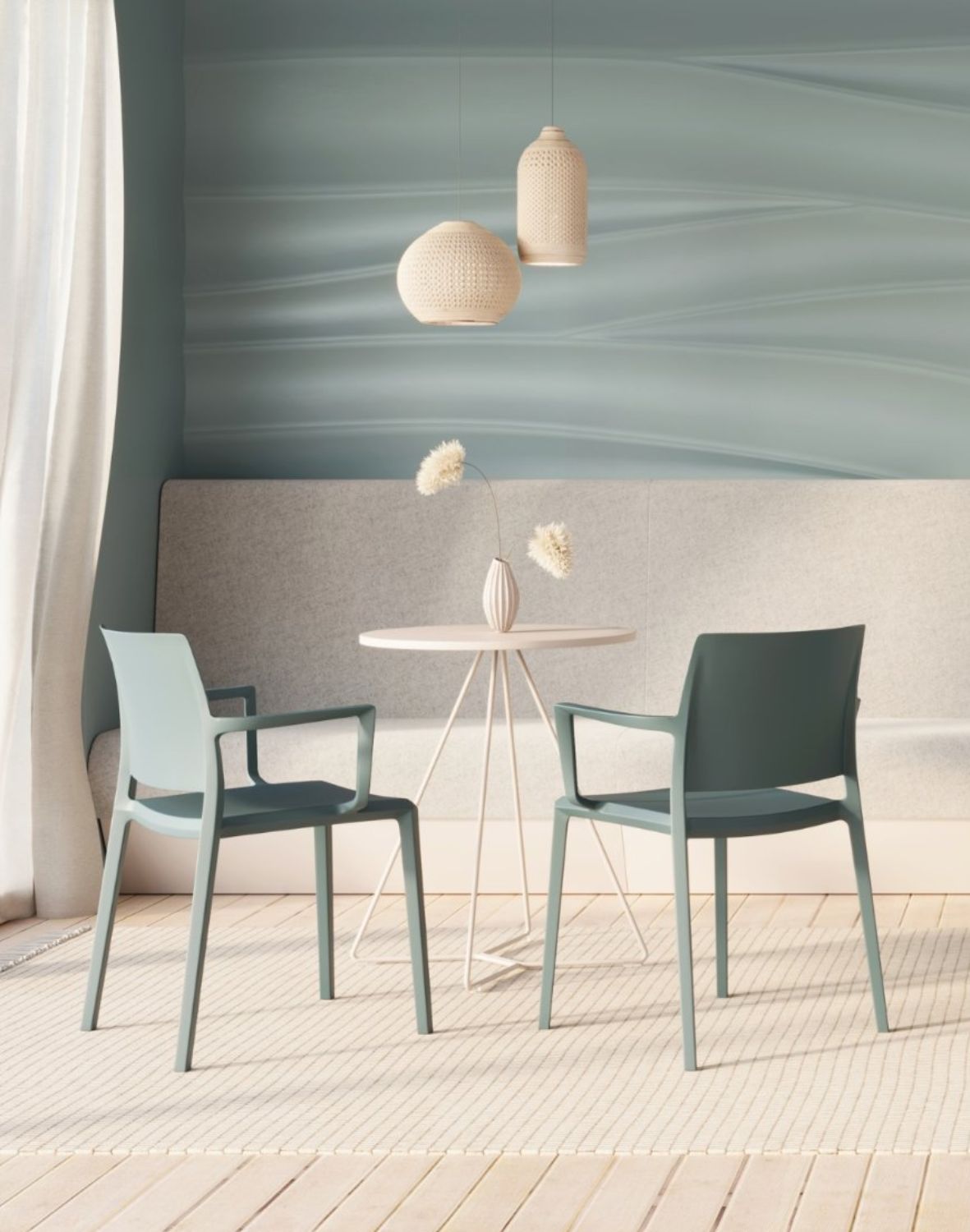 Krzesło ramowe plastikowe Yuni 4LA z podłokietnikami