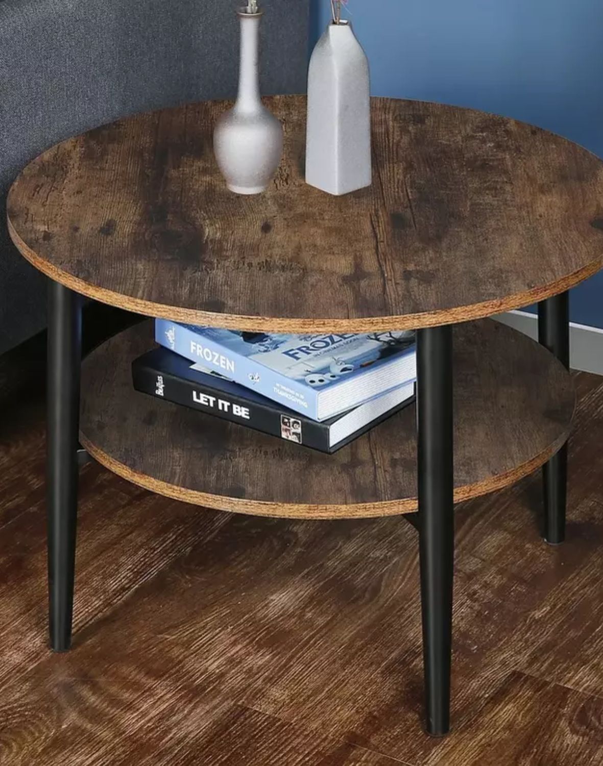 Ława Ella B brąz rustykalny, czarny mat 60x45 cm