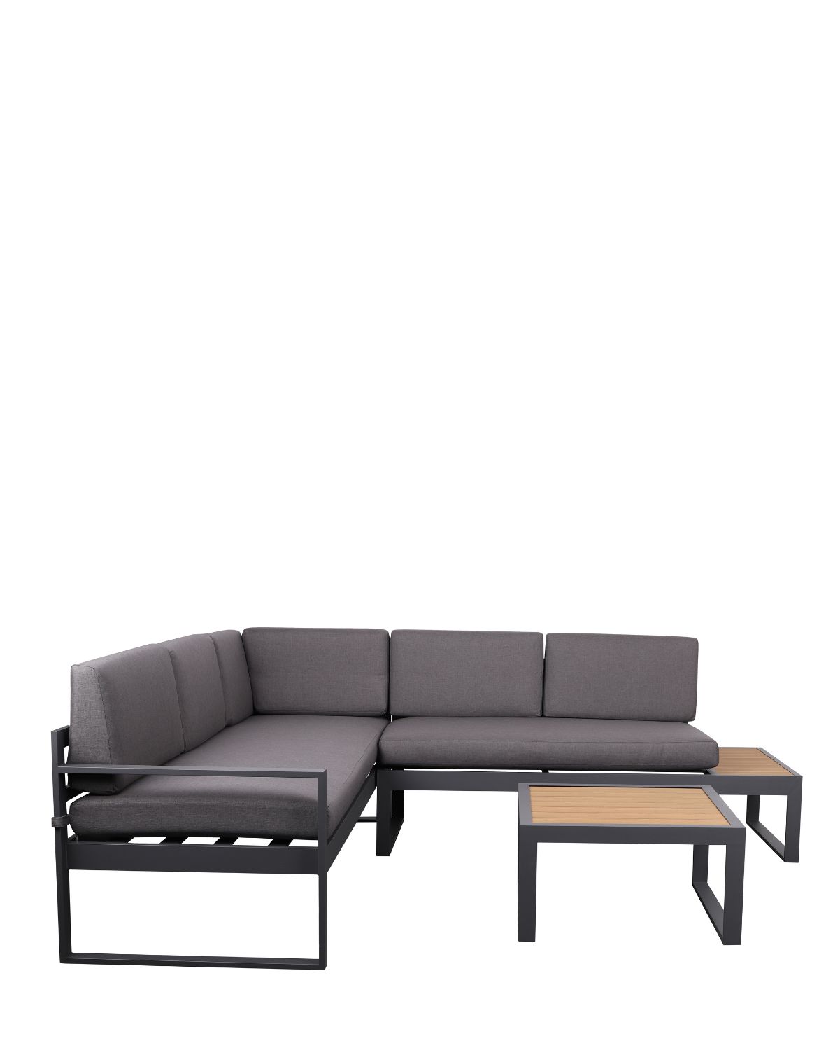 narożnik ogrodowy lorato grey 5-osobowy ze stolikiem – aluminium, szary