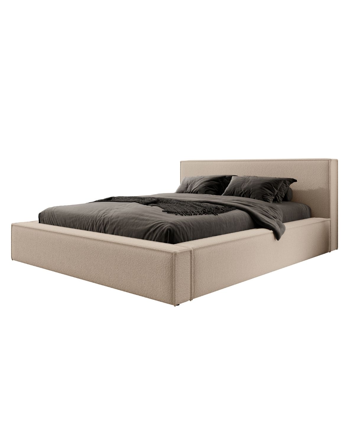 beżowe łóżko minimalistyczne asturia