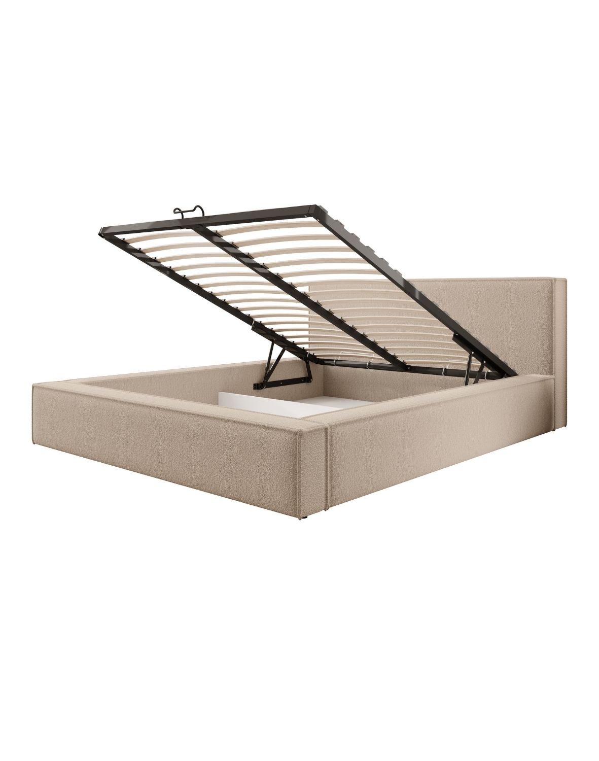 beżowe łóżko minimalistyczne asturia