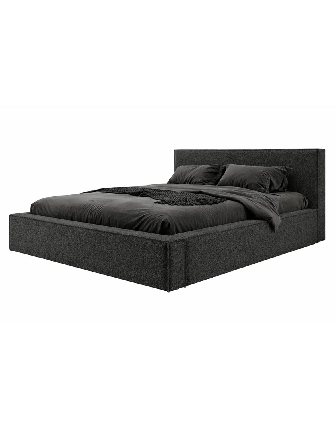 czarne łóżko minimalistyczne asturia