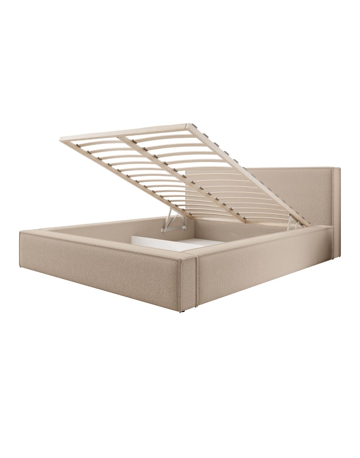 beżowe łóżko minimalistyczne asturia