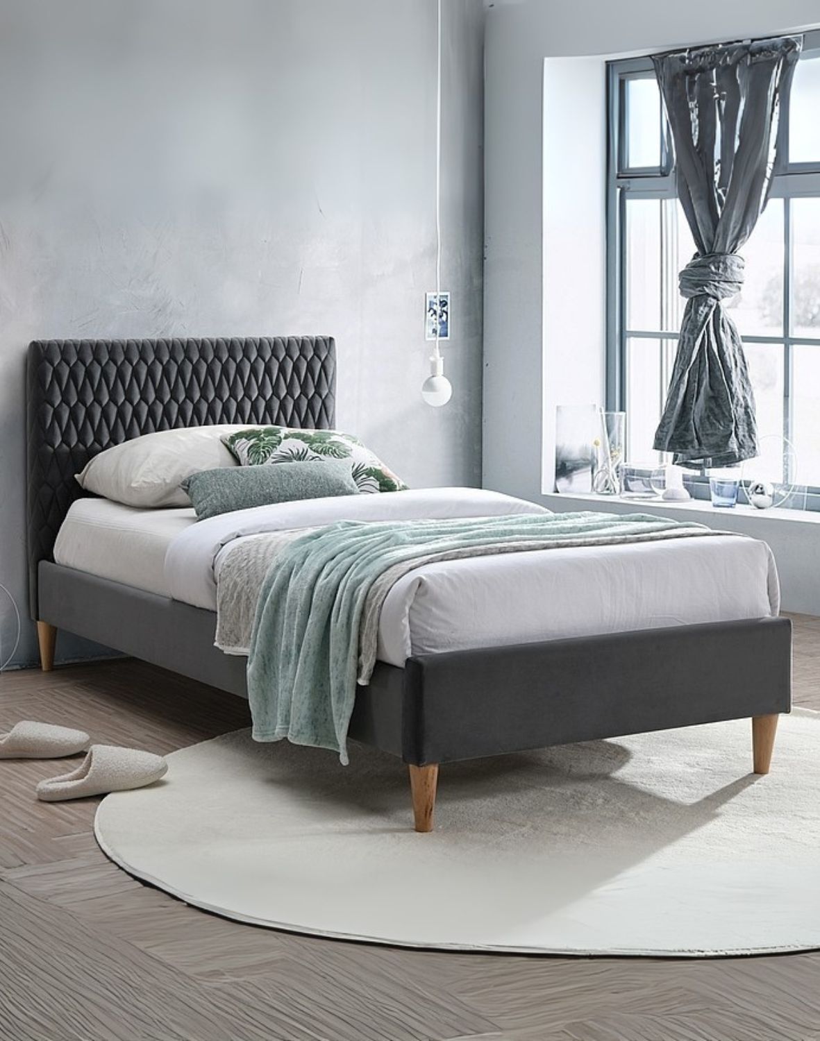 lozko azurro velvet 90x200 cm