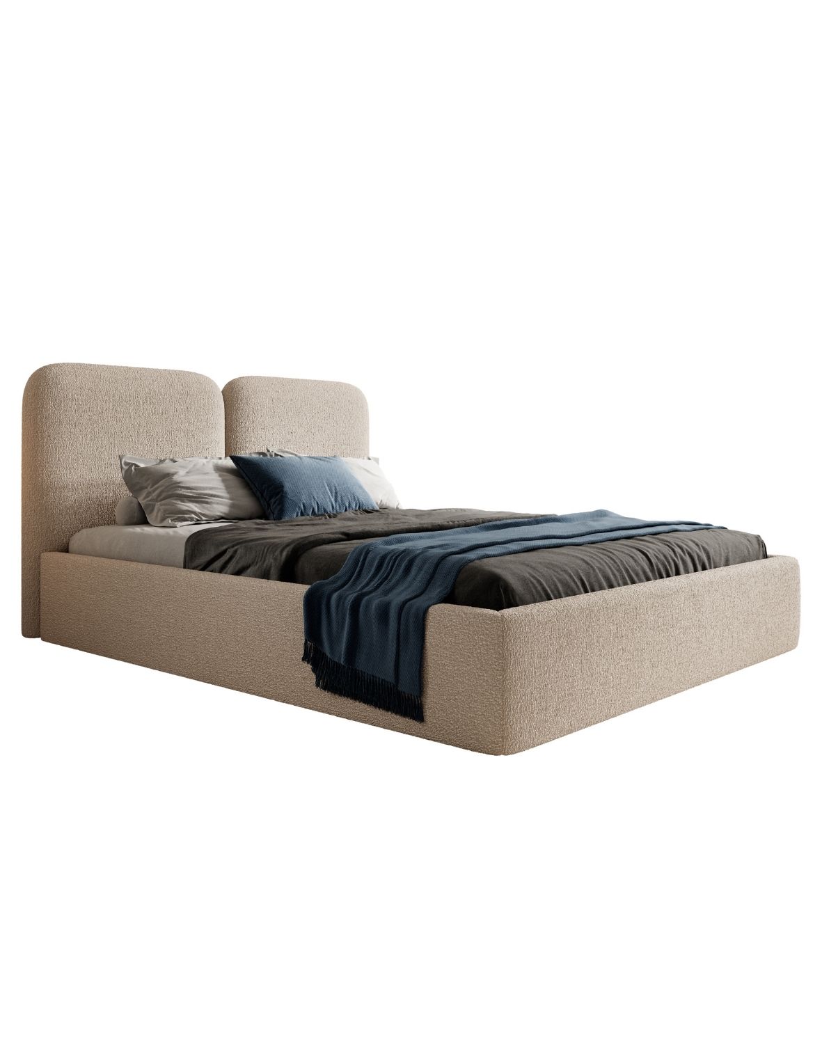 beżowe łóżko do sypialni desio slim