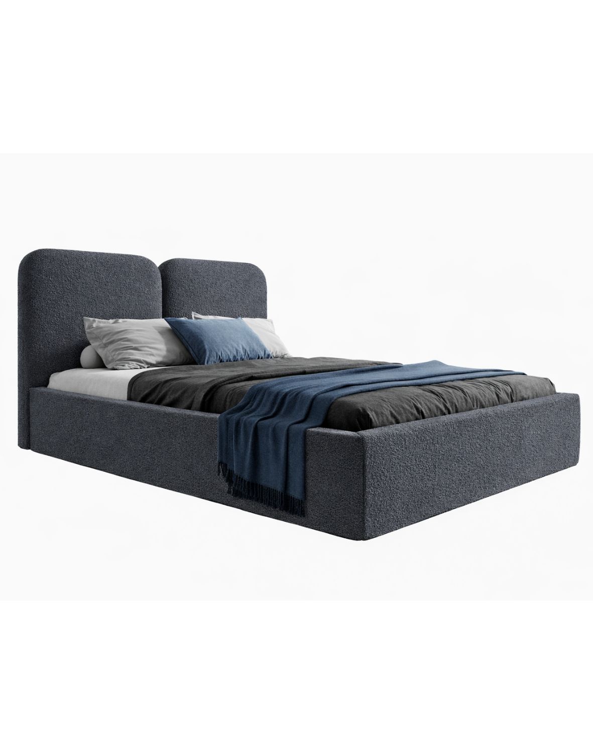 niebieskie łóżko do sypialni desio slim