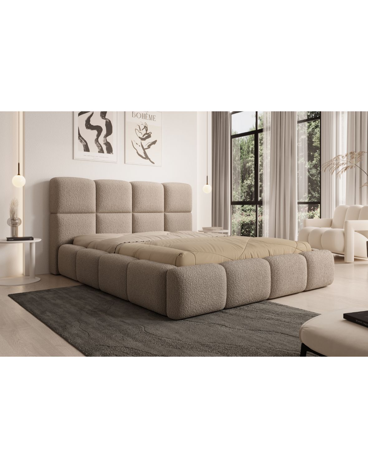 łóżko do sypialni z pojemnikiem merida