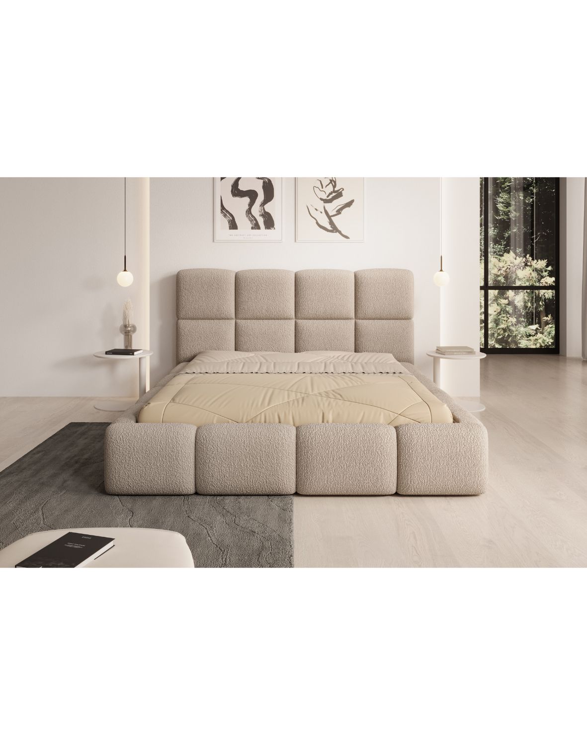 łóżko do sypialni z pojemnikiem merida