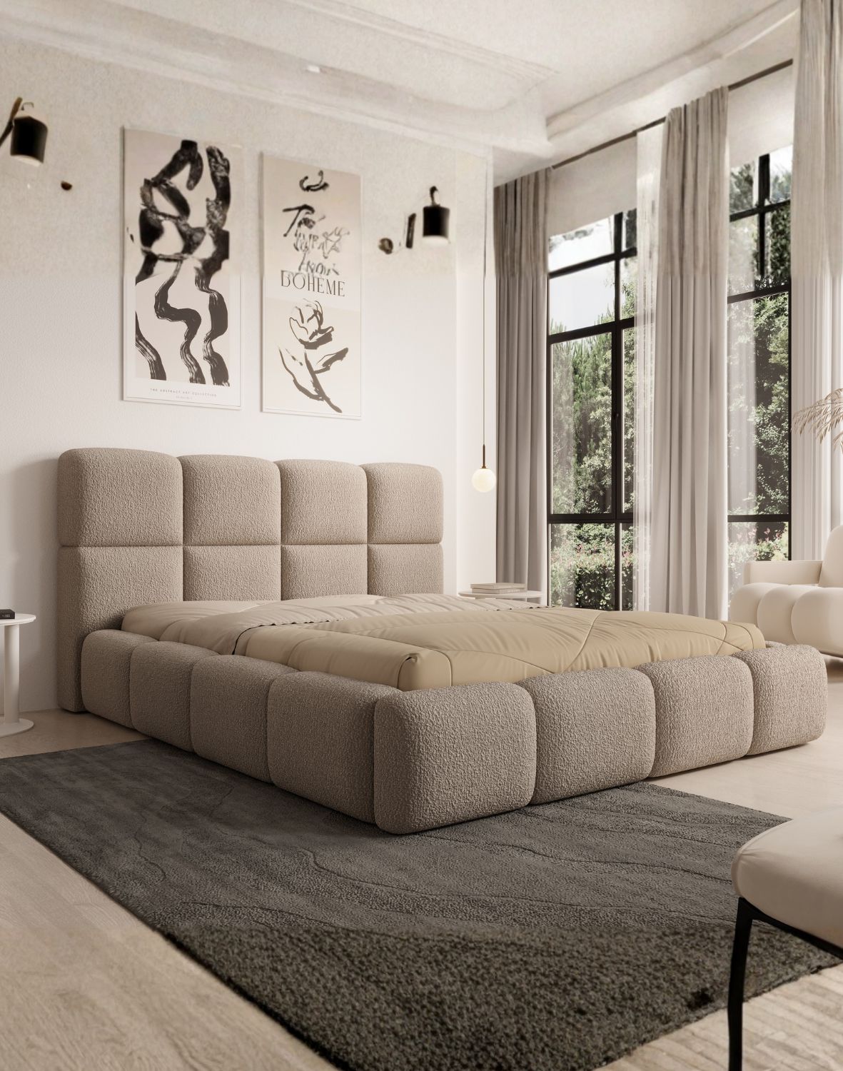 łóżko do sypialni z pojemnikiem merida