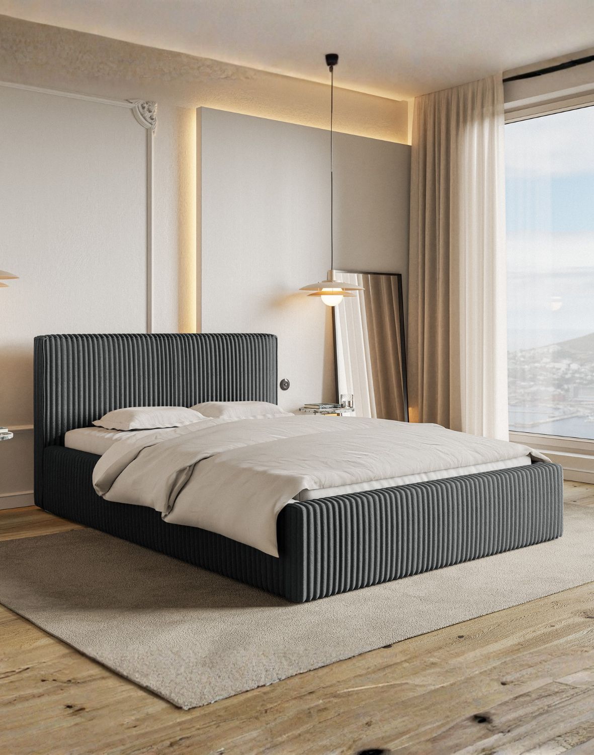 tapicerowane łóżko inez