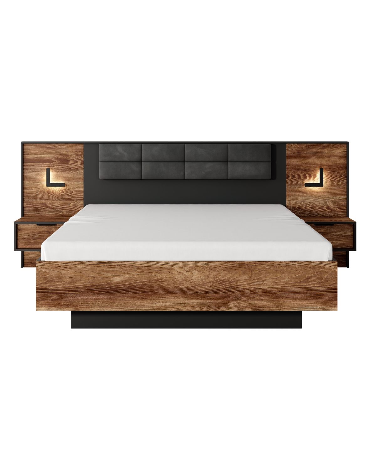 łóżko 160x200 z pojemnikiem milton c kasztan i antracyt