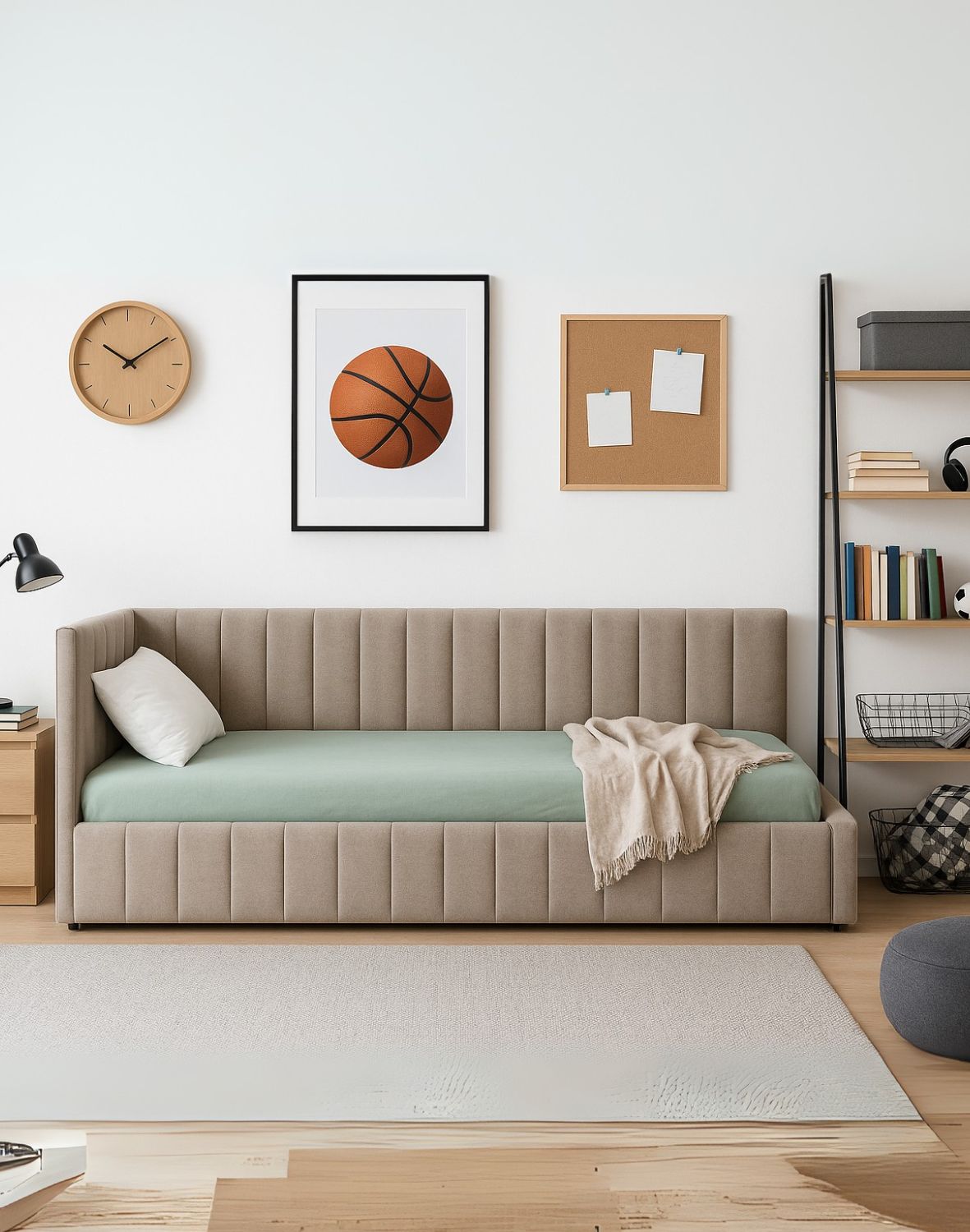 tapicerowane łóżko młodzieżowe z pojemnikiem teddy 90x200