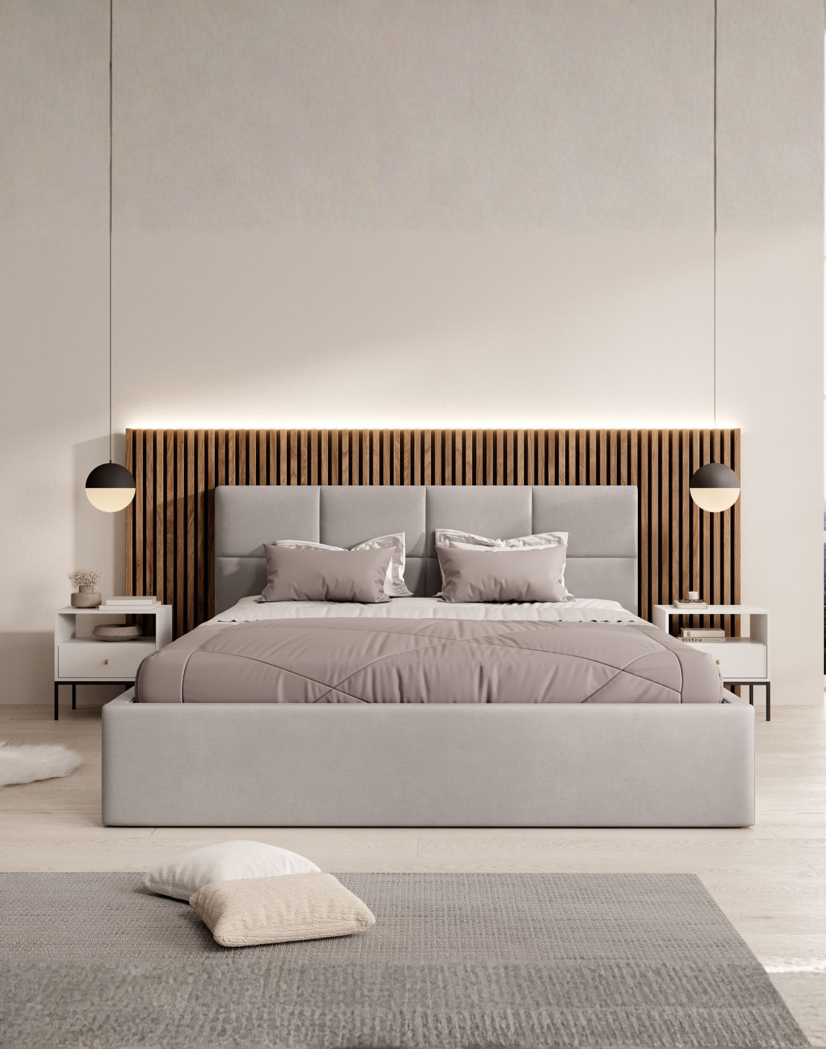 podwójne łóżko tapicerowane rimini slim 2