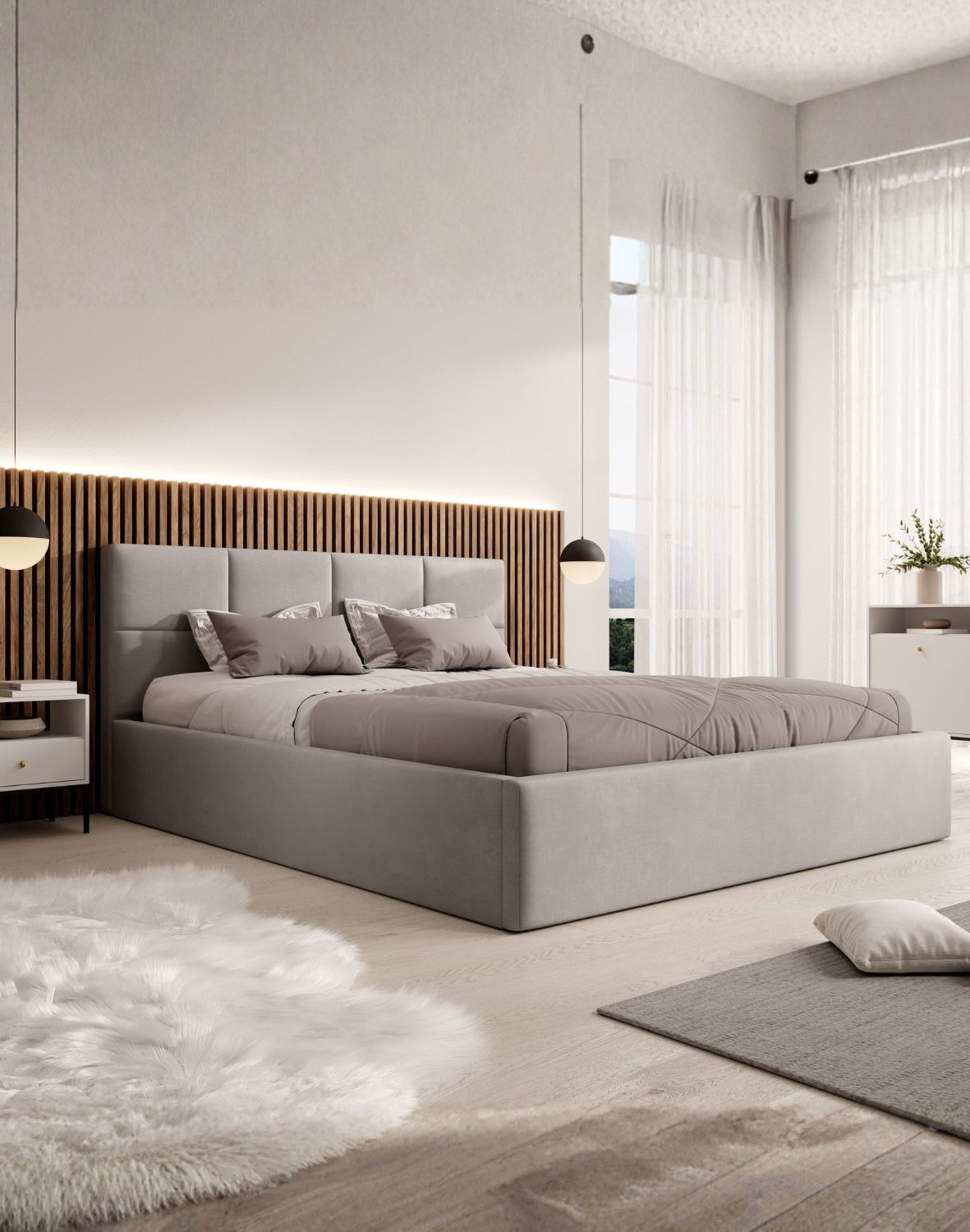 podwójne łóżko tapicerowane rimini slim 2